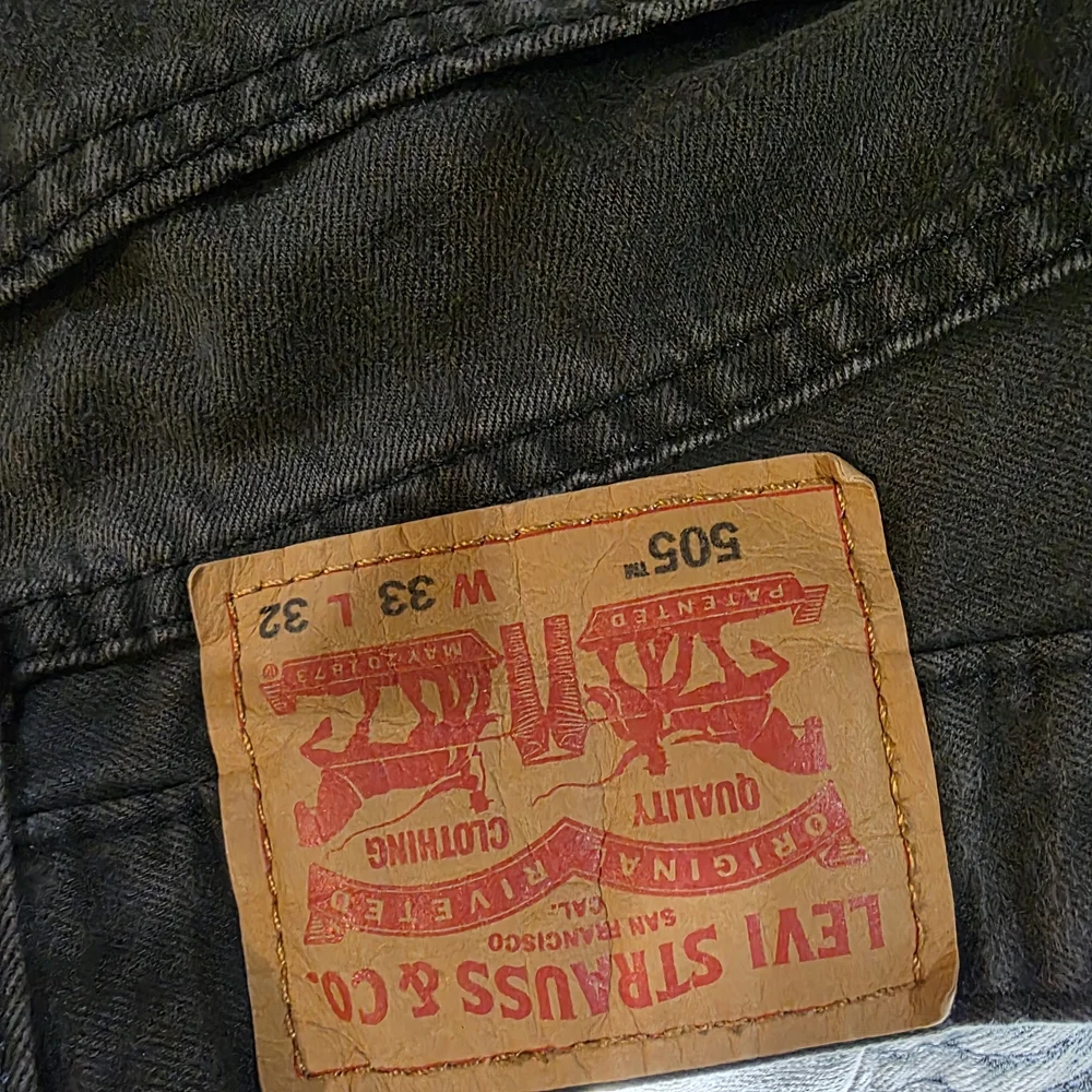 Levi's 505™ Men’s Regular Fit Straight Leg Black Jeans 33x32‎ Vintage
